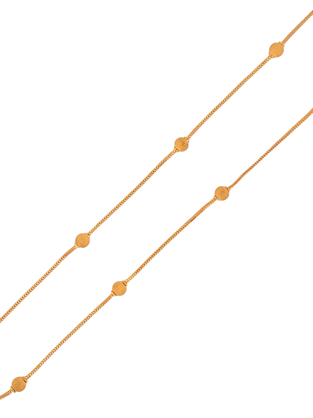 22K Gold Bead Designer Ladies Chain - Image 2
