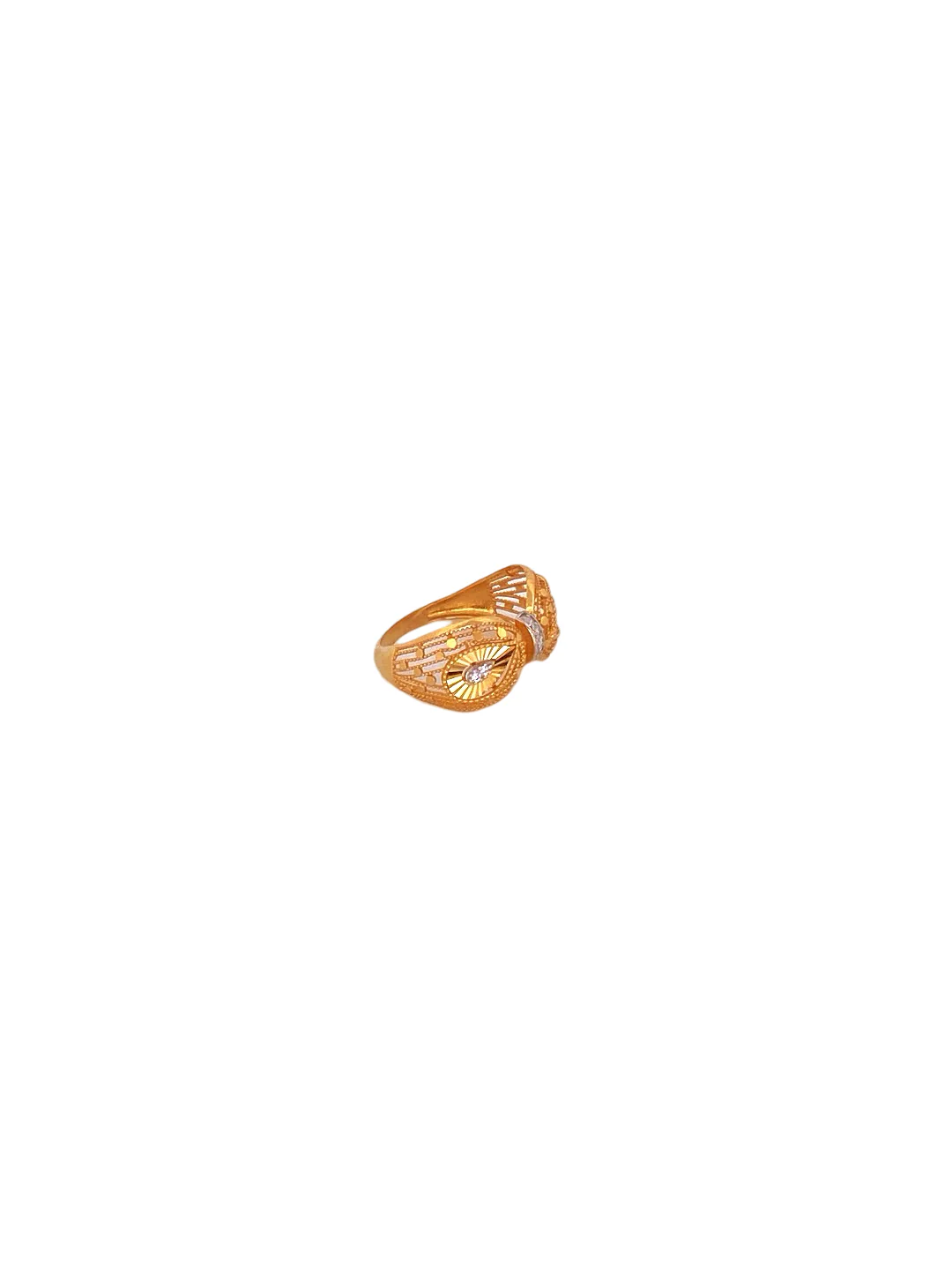 22K Gold CZ Designer Ladies Ring - Image 2