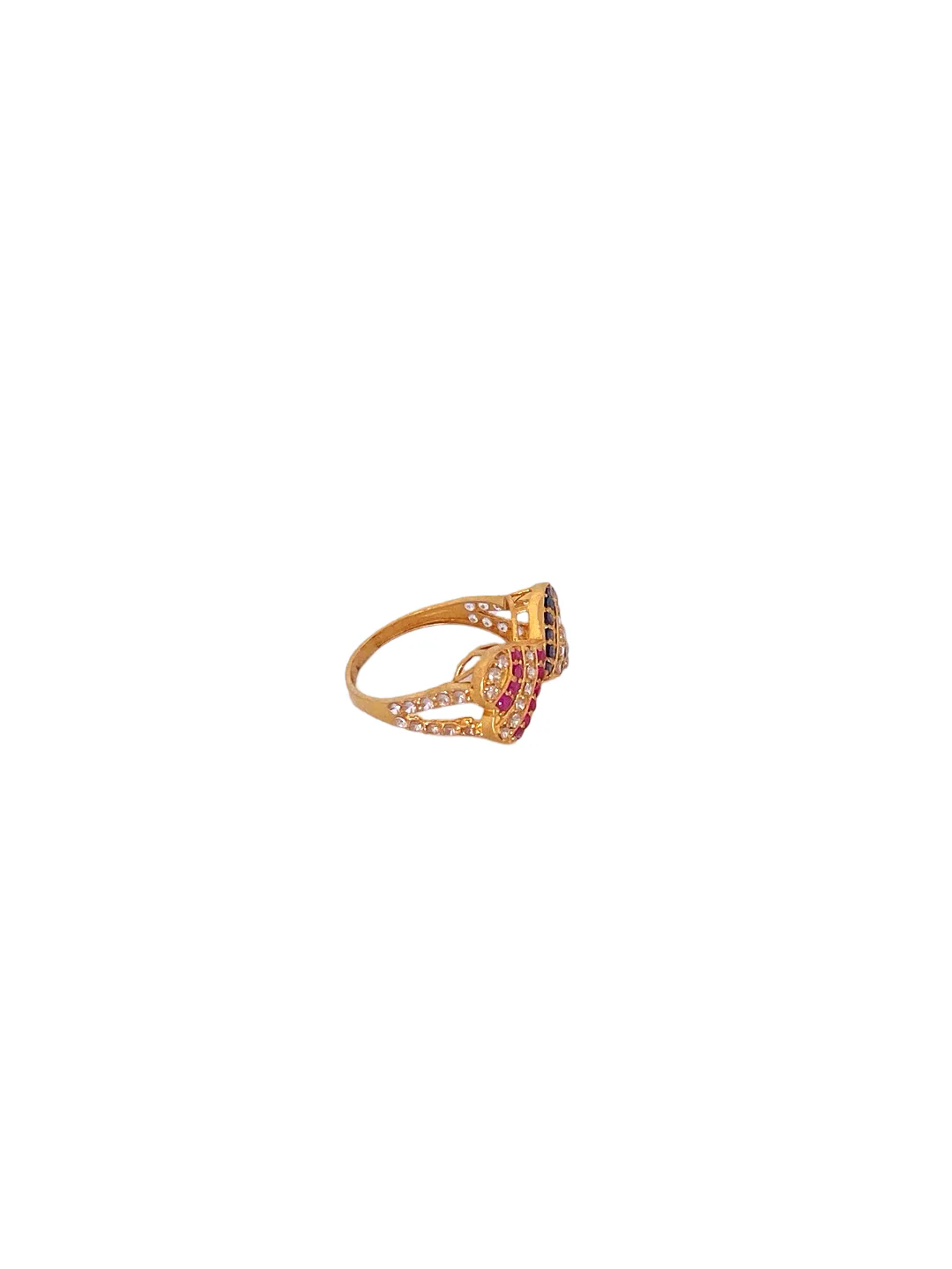 22K Gold CZ Designer Ladies Ring - Image 2