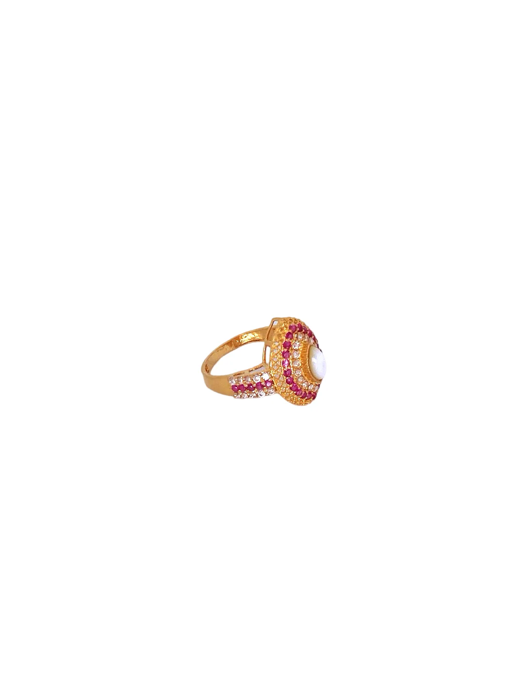 22K Gold CZ Designer Ladies Ring - Image 2