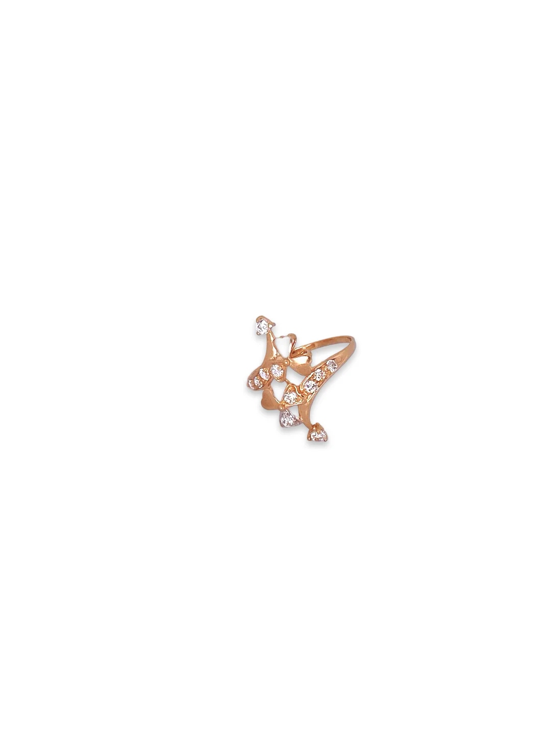 22K Gold CZ Designer Ladies Ring