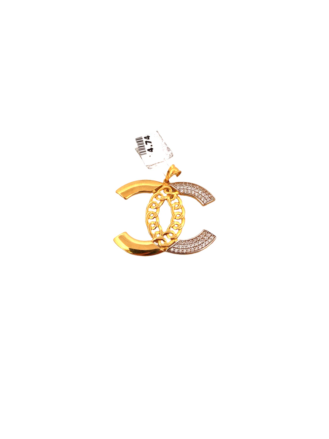 22K Gold CZ Designer Pendant
