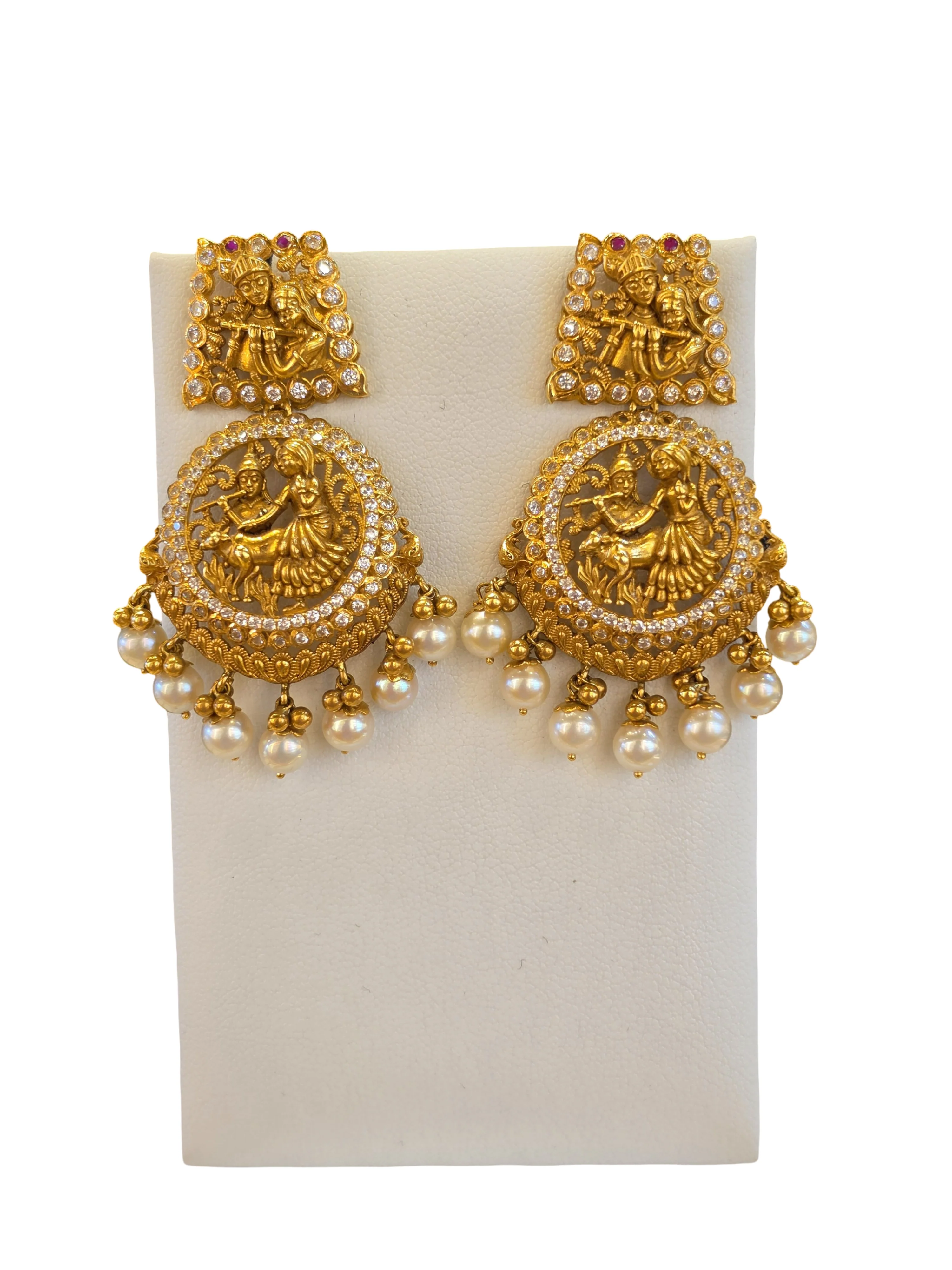 22K Gold Designer Antique Bridal Set - Image 2