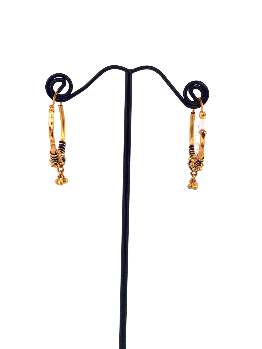 22K Gold Designer Hoop Earrings