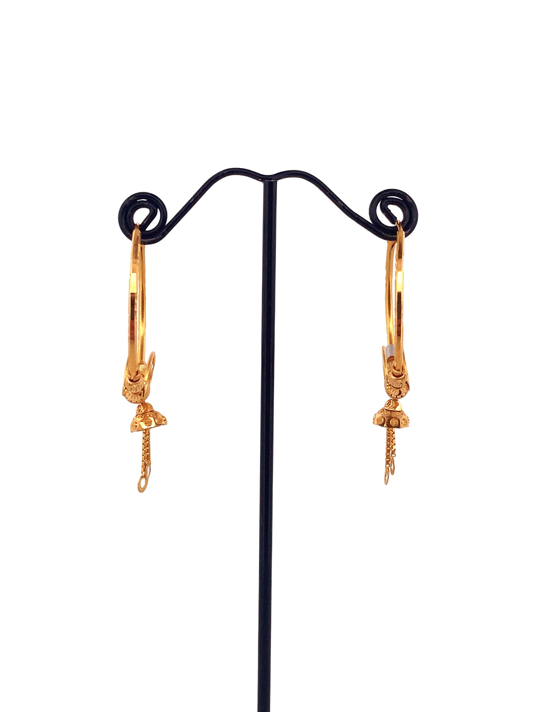 22K Gold Designer Hoop Earrings