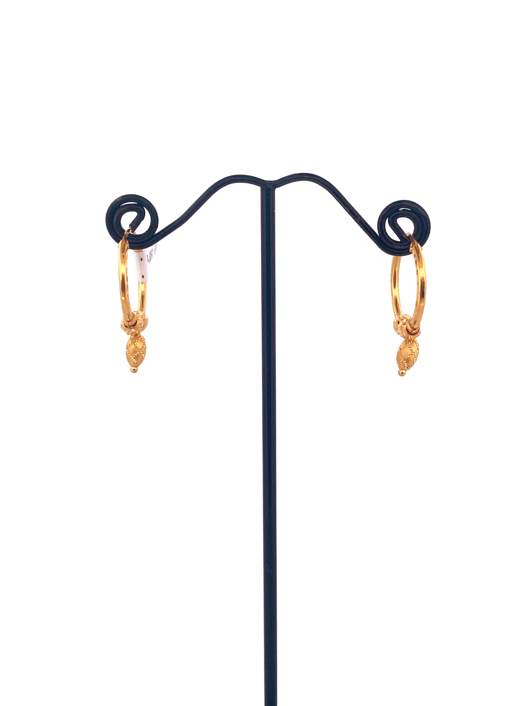 22K Gold Designer Hoop Earrings
