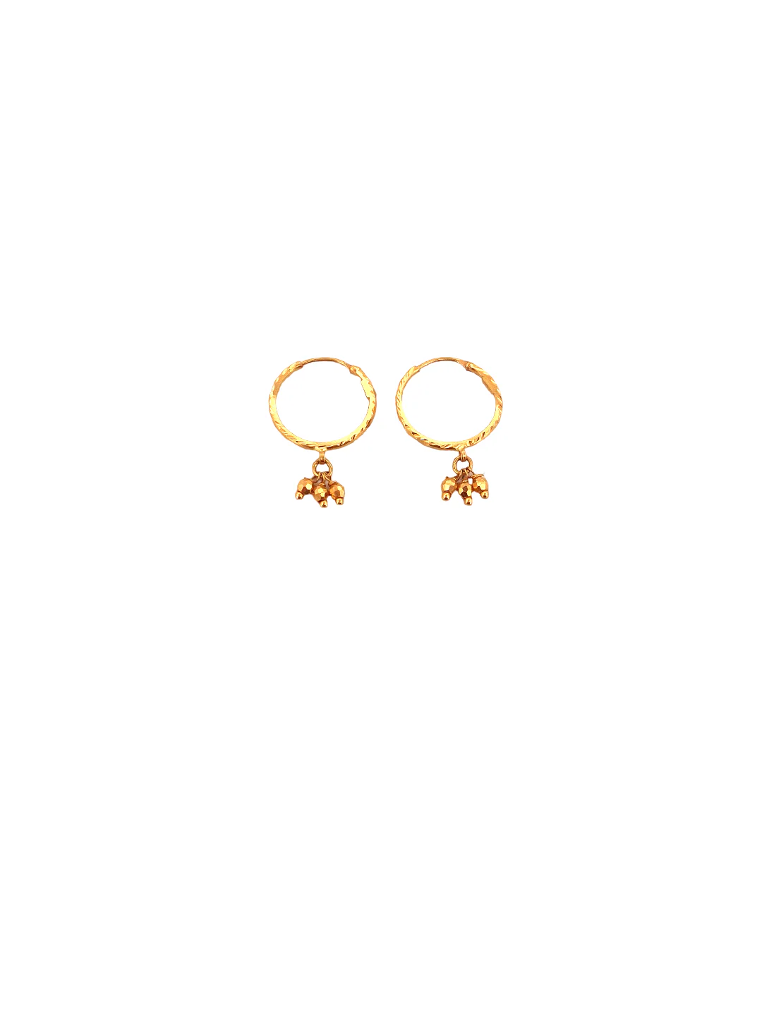 22K Gold Designer Hoop Earrings - Image 2