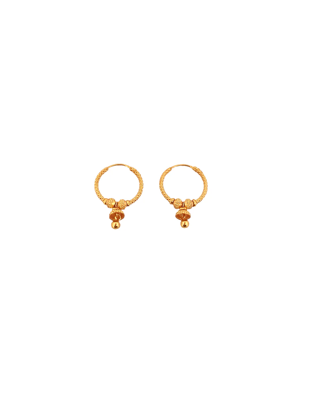 22K Gold Designer Hoop Earrings - Image 2