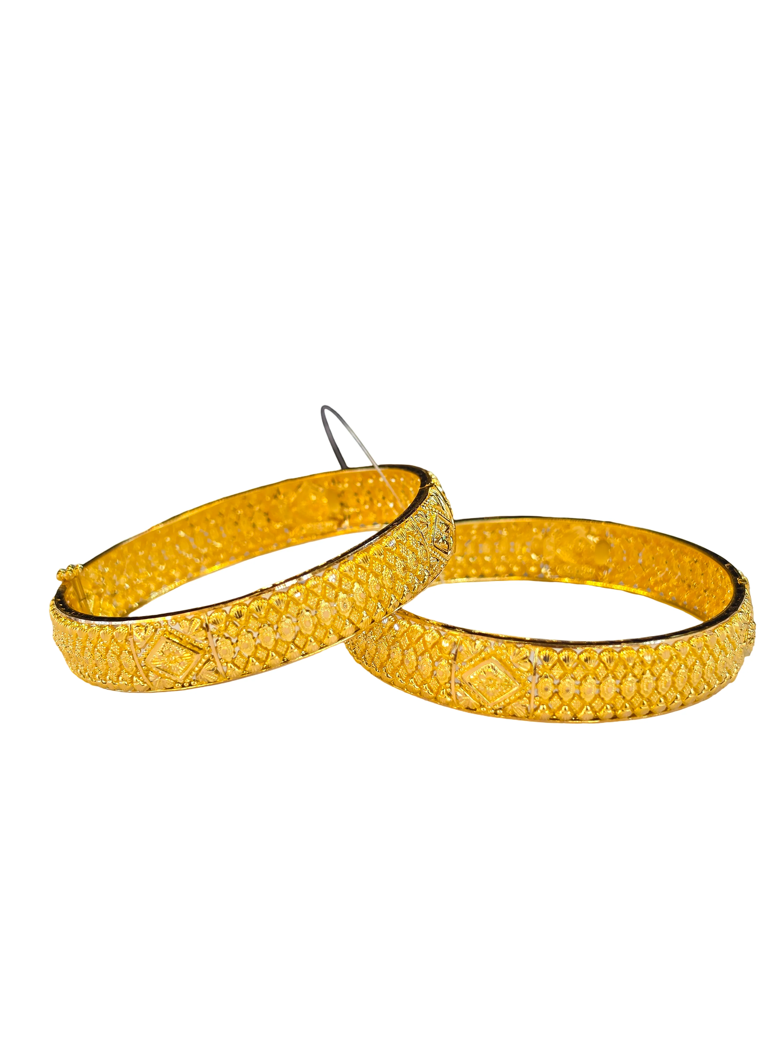 22K Gold Designer Ladies Screw Bangles