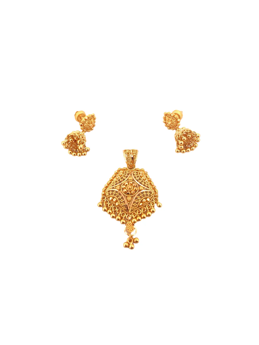 22K Gold Designer Pendant Set