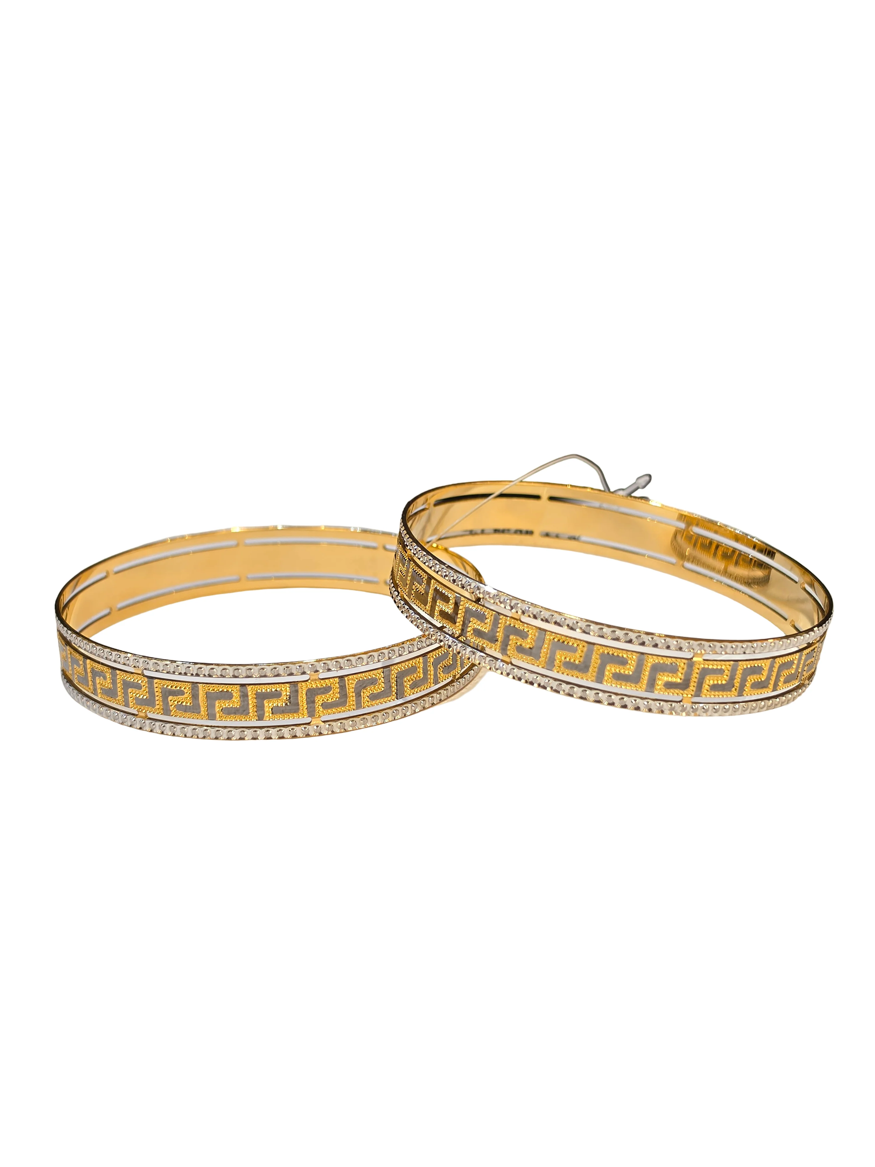 22K Gold Designer Two-tone Ladies Bangles