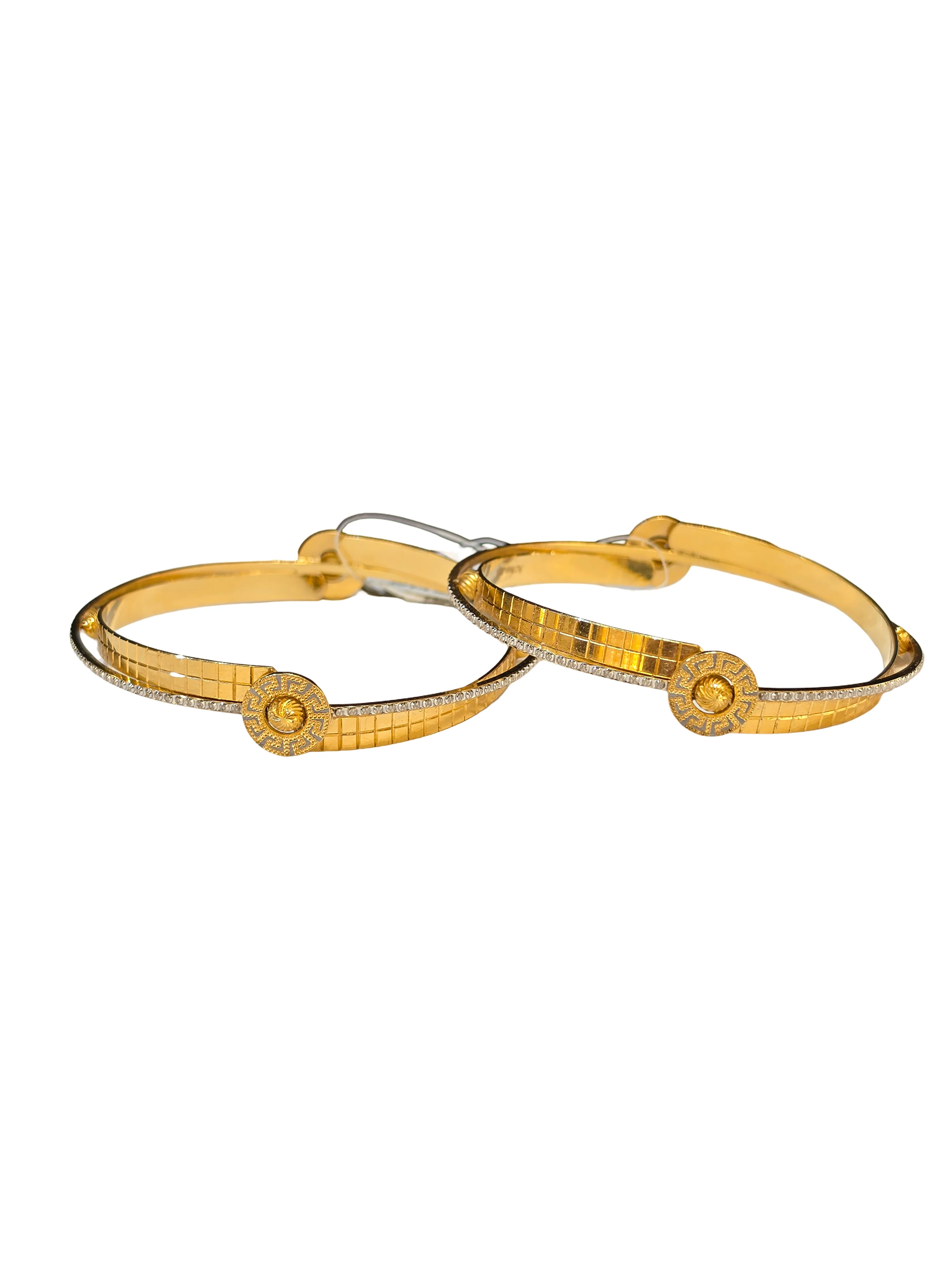 22K Gold Designer Two-tone Ladies Bangles