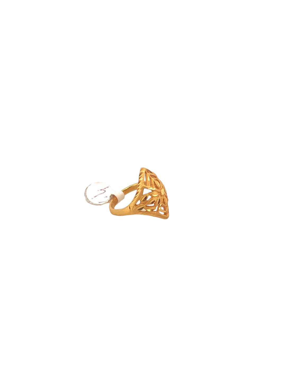 22K Gold Laser Cut Designer Ladies Ring - Image 2