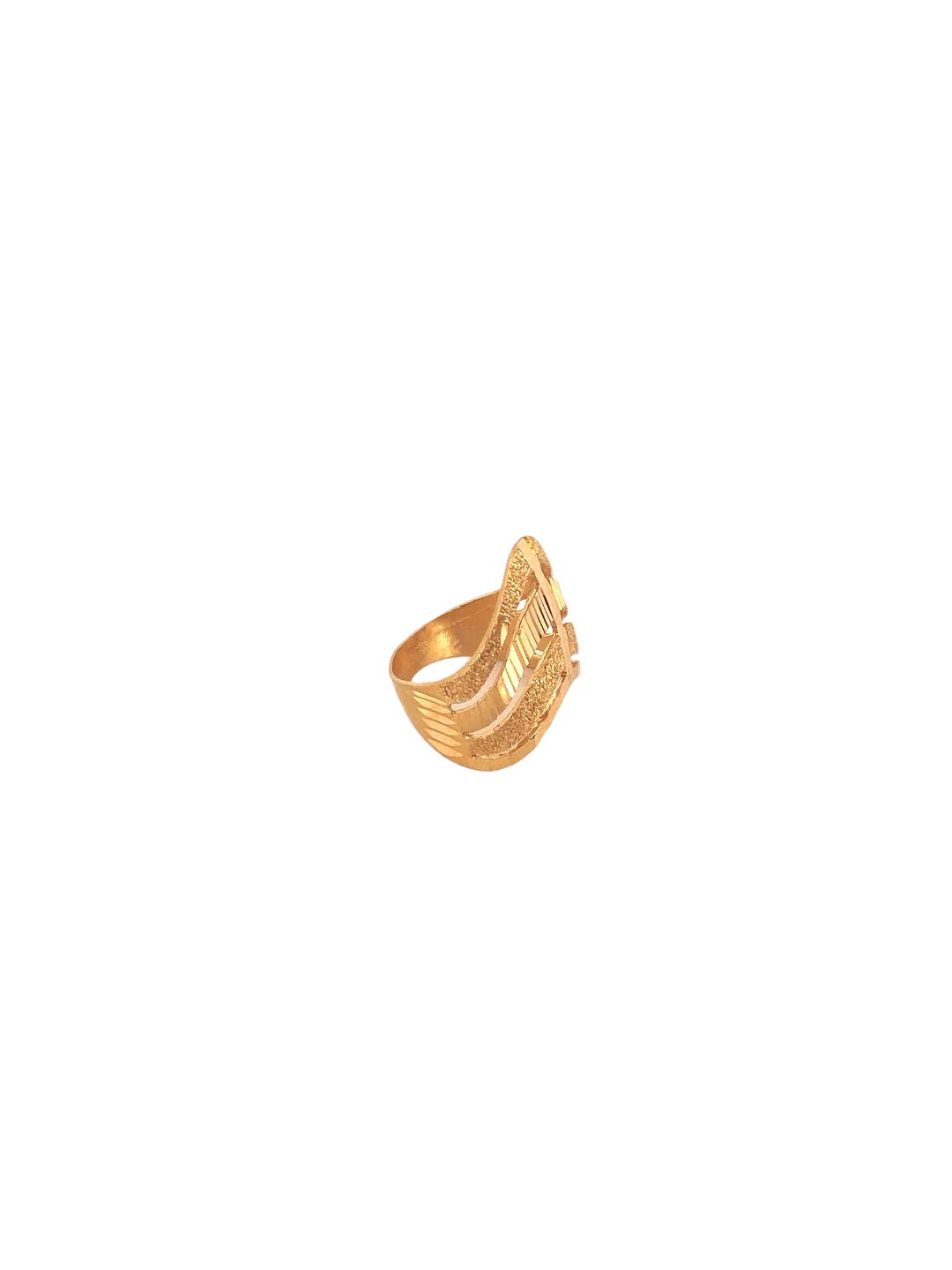 22K Gold Laser Cut Designer Ladies Ring - Image 2
