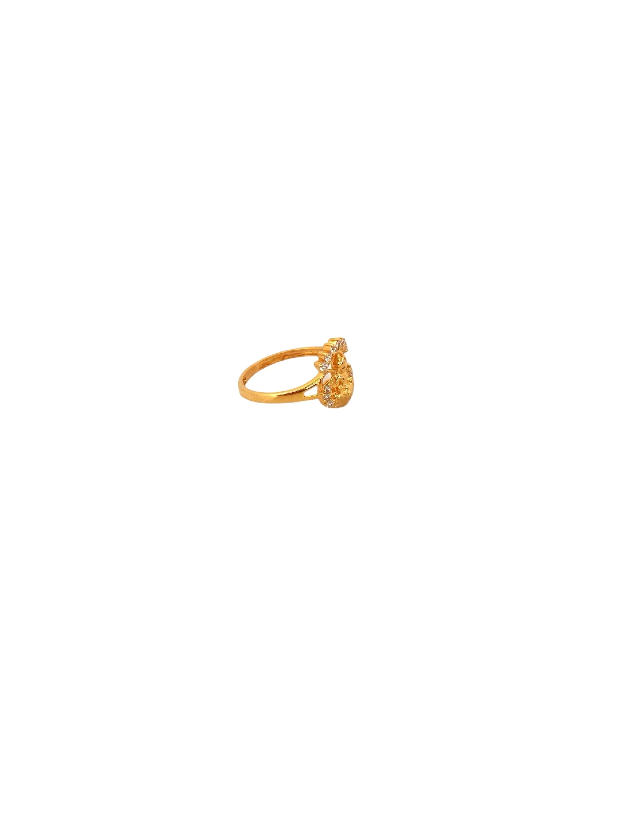 22K Gold Laxmi Designer Ladies Ring - Image 2