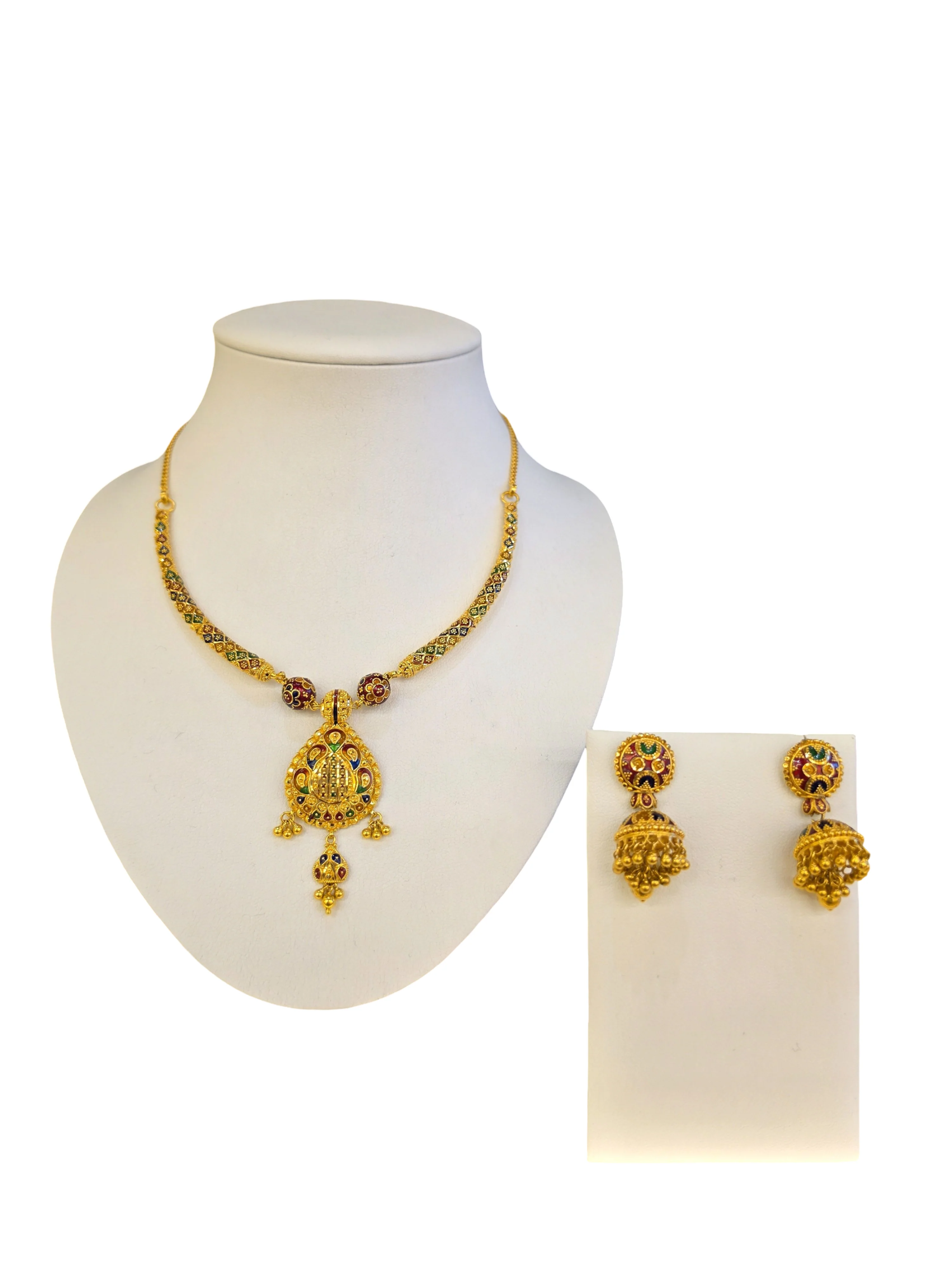 22K Gold Meena Designer Set