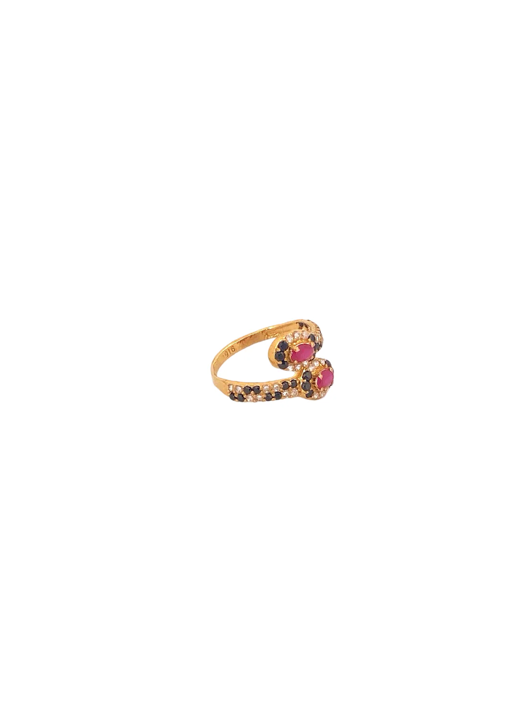 22K Gold Multi-colour CZ Designer Ladies Ring - Image 2