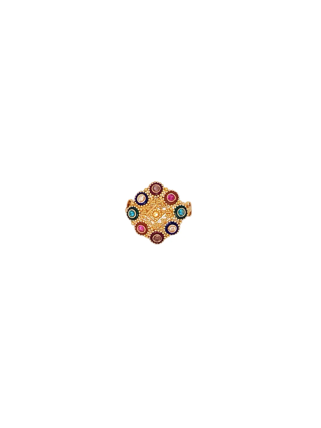 22K Gold Multi-colour Designer Ladies Ring
