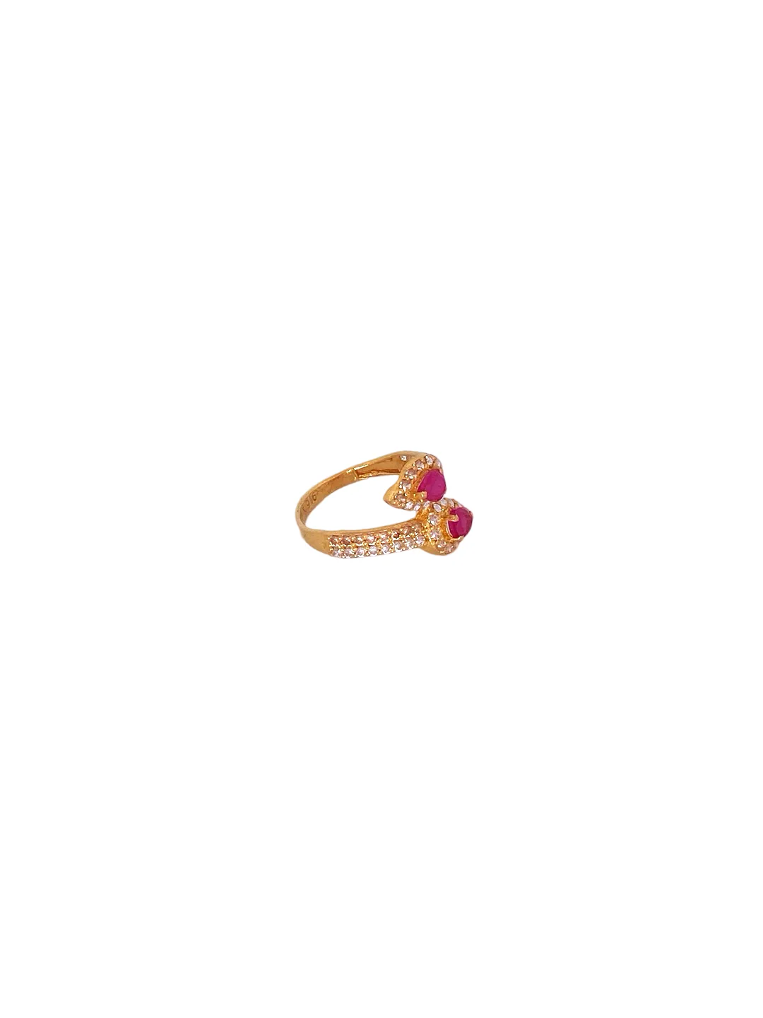 22K Gold Pink Designer Ladies Ring - Image 2