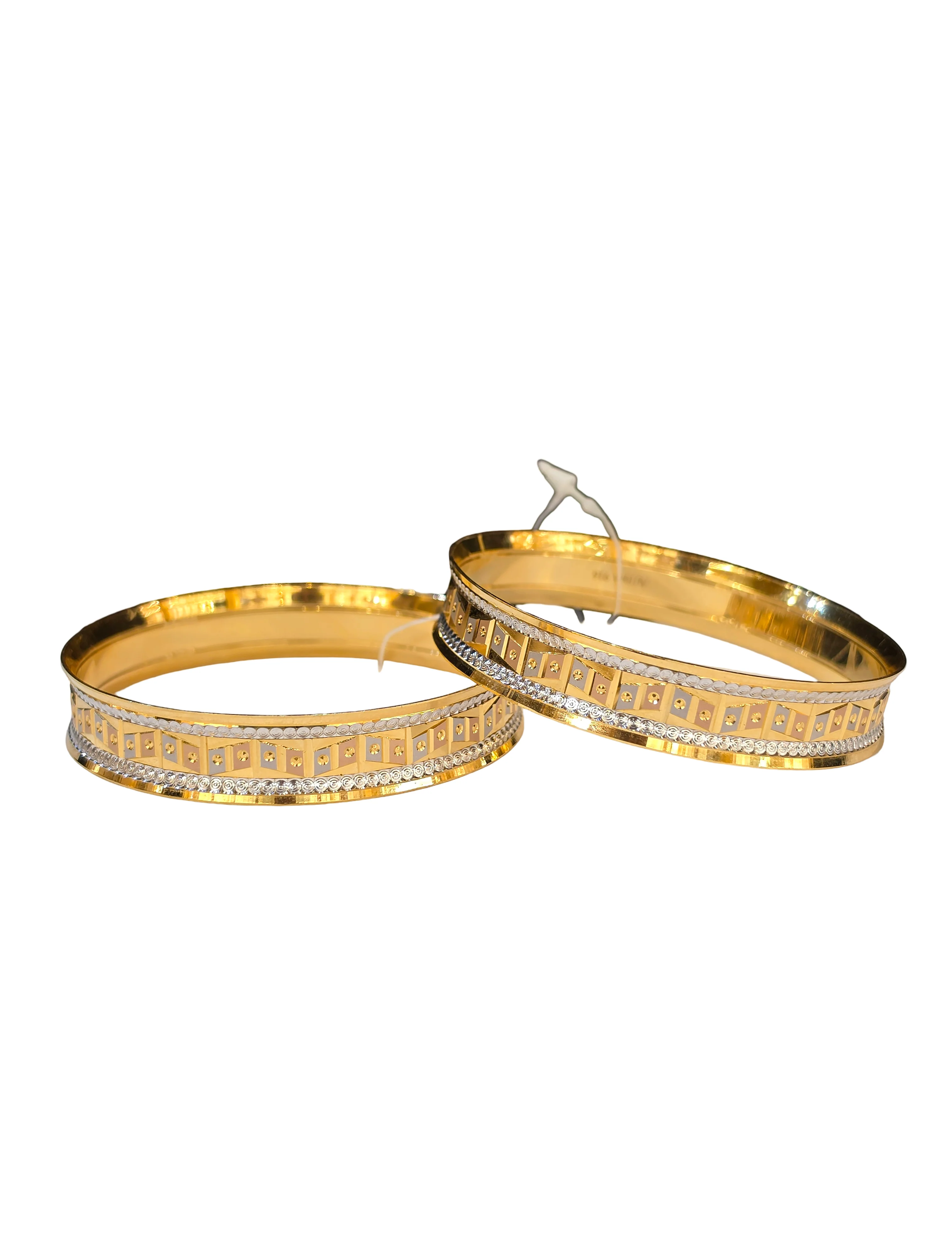 22K Gold Tri-tone Designer Ladies Bangles