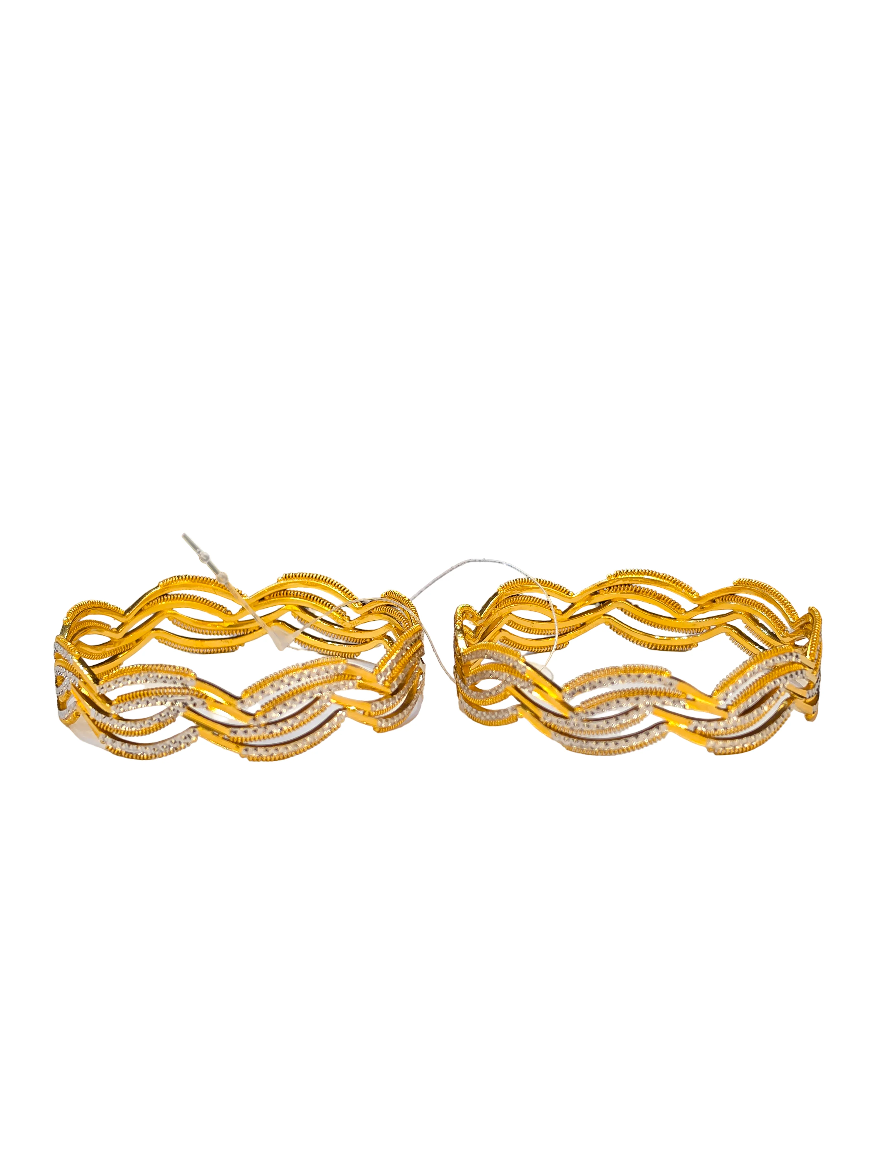 22K Gold Two-tone Designer Ladies Bangles