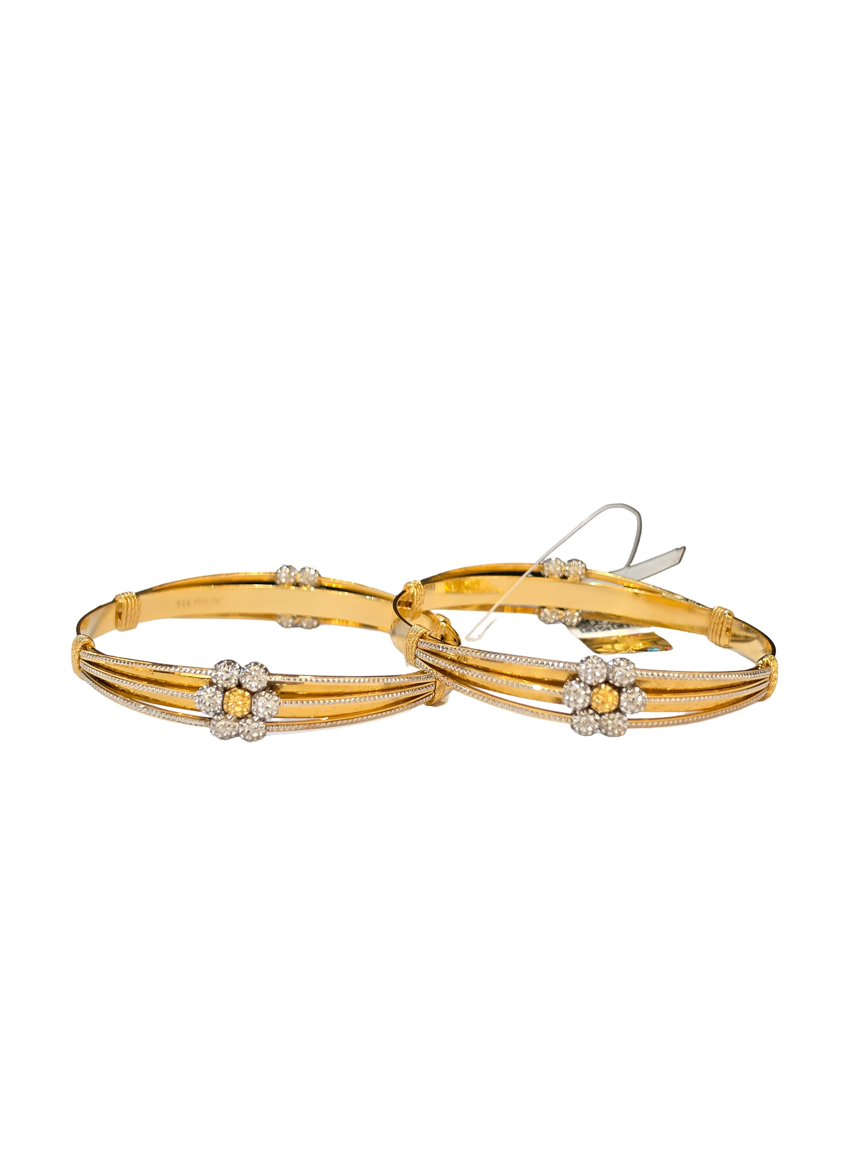 22K Gold Two-tone Designer Ladies Bangles