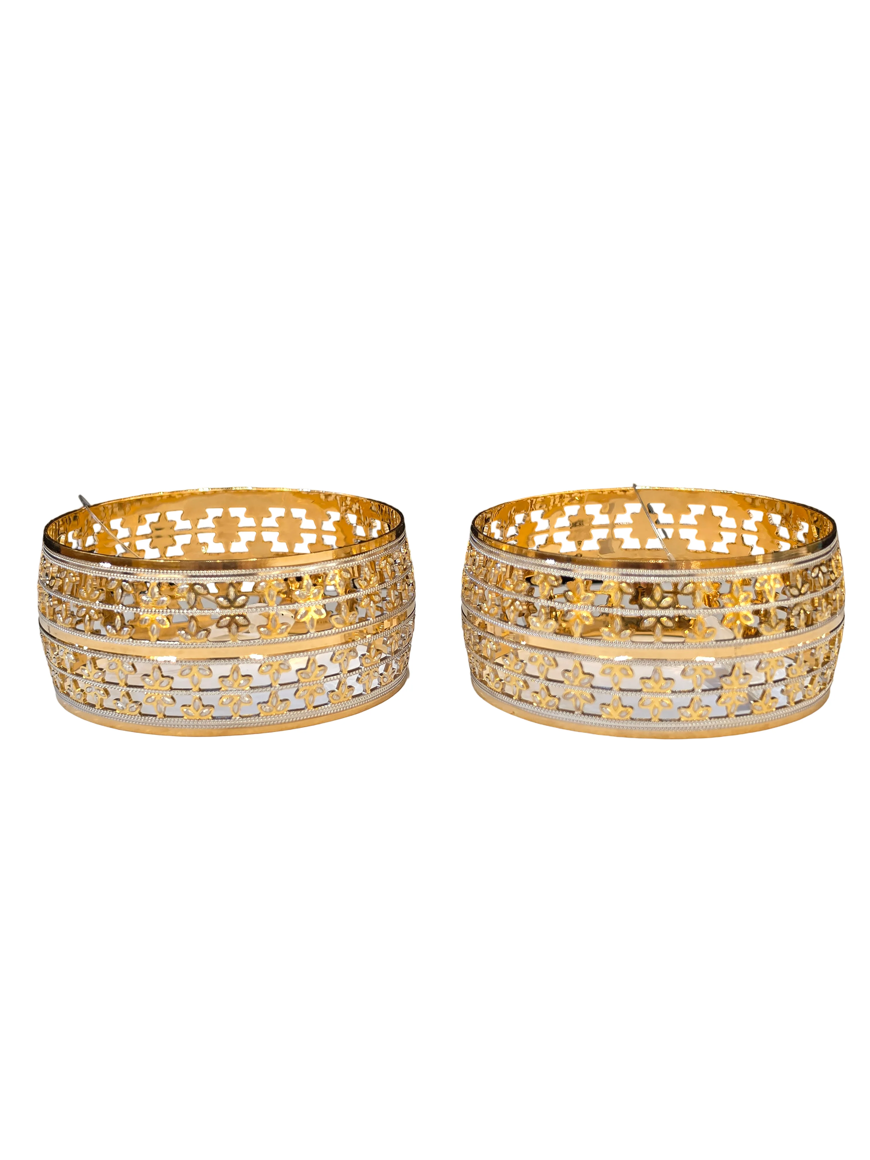 22K Gold Two-tone Designer Ladies Bangles
