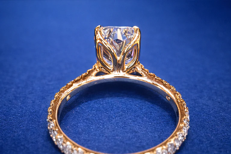 3.5 ct Elongated Cushion Lab Diamond Engagement Ring - Image 3